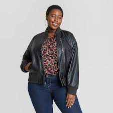Women S Plus Size Leather Bomber Jacket Ava Viv Black Target Faux Leather Bomber Jacket Leather Bomber Jacket Leather Flight Jacket