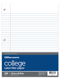 Check spelling or type a new query. Office Depot Brand Notebook Filler Paper College Ruled 8 12 X 11 3 Hole Punched White Pack Of 150 Sheets Office Depot