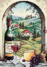 2,84'' x 4,25'' (with 14 count aida). Dreaming Of Tuscany Cross Stitch Kit