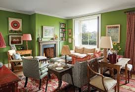 Rita Konig Living Room Fireplace Green Walls Country House England Farmhouse Elle Decor June 2019 Katie Considers