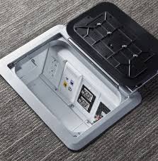Floor boxes and floor outlet covers for concrete floors cast iron and stamped steel floor boxes available in single gang and up to 3 gangs. Evolution Series Floor Box Legrand