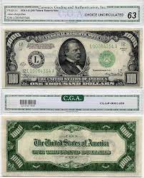 Thousand Dollar Bill Thousand Dollar Bill Paper Currency Banknotes Money