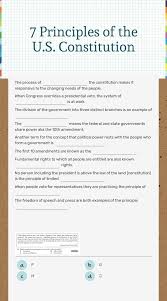 Judicial review declared chief justice john marshall declares the supreme court's power to review government acts, including cases with government officials, states, treaties. 7 Principles Of The U S Constitution Interactive Worksheet By Charita Eley Wizer Me