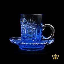 This a rare pair of silver plate mantel or table lamps with all original fittings. Buy Cobalt Blue Crystal Tea Cup And Saucer Embellished With Enticing Cuts Intense Star Leaf Hand Carved Pattern In Dubai Abu Dhabi Uae Crystalgallery Com
