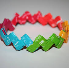 Make sure you have the folds done before decorating or writing on it, so. Chocolate Wrapper Craft Starburst Bracelet Recycled Crafts Candy Wrappers