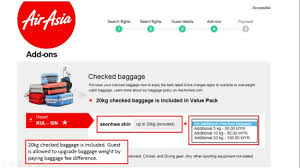 With airasia, you pay for your checked baggage by weight, not by pieces. Airasia Add On Code