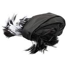 Vintage Elsa Schiaparelli Black Sculpted Satin Hat With Feathers Elsa Schiaparelli Schiaparelli Hat Designs