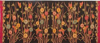 Warna dasarnya putih dengan batang bambu warna biru. Batik Pring Sedapur Budaya Indonesia