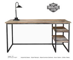 Buy A Custom Made Industrial Reclaimed Wood Desk Made To Order From Austin Retro Design Custommade Com Wood Desk Reclaimed Wood Desk Steel Wood Desk