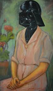 Lady Vader By Dave Pollot 15 00 Star Wars Parody Parody Of Darth Vader Or His Mom Repurposed Star Wars Painting Thrift Store Art Star Wars Prints
