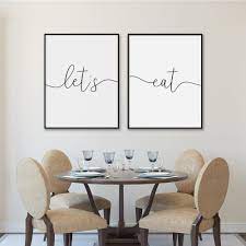 Lets Eat Print Diptych Printable Quote Posters Set Of 2 Etsy In 2021 Dinning Room Wall Decor Dining Room Wall Decor Dinning Room Wall Art