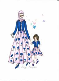 Fashion Desgin And Illustrationmother And Daughter تصميم ازياء الام وبنتها Fashion Design Disney Characters Fashion