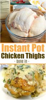 Instant Pot Chicken Thighs Bone In Dinner With A Creamy Cream Cheese Sau Instant Pot Chicken Thighs Recipe Instant Pot Recipes Chicken Easy Instant Pot Recipes