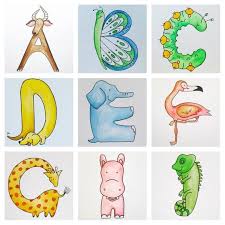 Hand Painted Children S Animal Alphabet Name Art Etsy In 2020 Animal Alphabet Name Art Alphabet Names