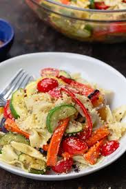 Pasta Primavera As Should Be Loaded With Roasted Veggies Oregano And A Light Sauce With Olive Oil Lemon Zes Easy Pasta Primavera Pasta Primavera Easy Pasta