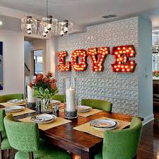 For Years And Years I Have Envisioned A Neon Light In My Formal Dining Room Everyone Pooh Poohed The Funky Dining Room Eclectic Dining Room Green Dining Room