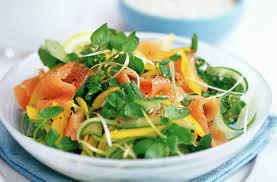 The favorite choice for the term smoked salmon is 1 piece of smoked salmon which has about 23 calories. Smoked Salmon Salad With Dijon Honey Dressing Recipes Goodtoknow