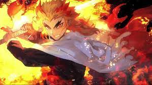 Kyojuro Rengoku Flame Kimetsu No Yaiba Live Wallpaper Wallpaperwaifu In 2021 Live Wallpapers Anime Anime Demon