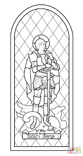 Saint George Stained Glass Coloring Page Free Printable Coloring Pages Stained Glass Windows Church Saint George And The Dragon Saint George