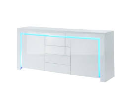 Ranger' meuble salon blanc laqué conforama. Suzane Buffet Led 2 Portes Et 4 Tiroirs Blanc Laque Brillant L170cm Suzane Vente De Buffet Bahut Vaisselier Conforama