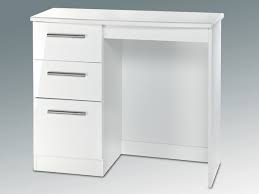 Benevento natural oak veneer dressing table and stool set 18vd169. Welcome Knightsbridge White High Gloss Single Pedestal Dressing Table Assembled
