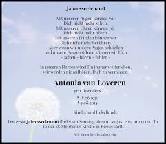Eine vorausverfügung, dass nur der genannte empfänger den brief öffnen darf, stellt „zu händen nicht dar. Alle Traueranzeigen Fur Antonia Van Loveren Trauer Rp Online De