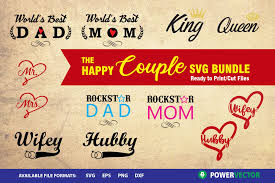 The Happy Couple Svg Bundle Graphic By Powervector Creative Fabrica
