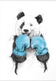 Panda Bear Wearing Boxing Gloves Art Panda Art Art Prints Canvas Art