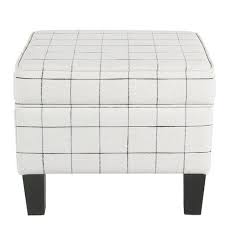 Black And White Striped Storage Ottoman Ebern Designs Schank Storage Ottoman Wayfair White Storage Ottoman Storage Ottoman White Storage