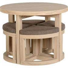 Round designs can work really well when it comes to making effective. Gambon Stowaway Dining Set In Sonoma Oak Finish Furniture In Fashion Hausmobel Innenarchitektur Platzsparender Esstisch