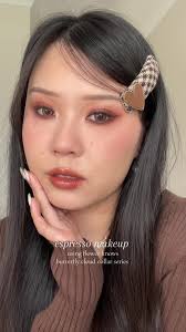 espresso makeup 🤎 using @Flower Knows Makeup butterfly cloud collar  collection!! code JUDY to save » terracotta brick eyeshadow palette » rogue  box blush (pearwood) » glossy lipstick (C03 sandalwood) ...