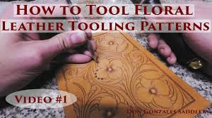 The raised design imprints the leathercraft pattern into damp leather. How To Tool Floral Leather Tooling Patterns Video 1 Youtube