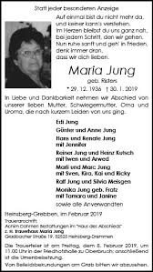 2200 x 1237 jpeg 308 кб. Anzeige Fur Maria Jung