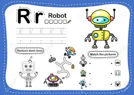 Let's put the words into a story. Alphabet Letter R Robot Exercise With Cartoon Vocabulary Illustration Vector Royalty Free Cliparts Vectors And Stock Illustration Image 163083793