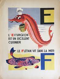 A B C Alphabet Des Petits Poissons Et Des Gros Illustrated By Maurice Lorrain In 1944 45 Petit Poisson Abc Illustration Animale