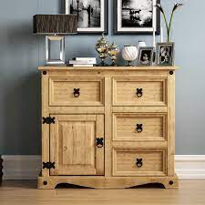 Click here for large image. Corona Small Sideboard 1 Turen 4 Schubladen Mexikanische Massiv Gewachst Kiefer Mobel Einheit Ebay