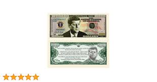 JUEGO DE 5 BILLES-JOHN F. KENNEDY (JFK) CONMEMORATIVO MILLONES DE DÓLARES