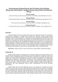 Additional search options (click to show). Pdf Perkembangan Budaya Popular Dan Perubahan Sosio Budaya Masyarakat Pasca Moden Adaptasi Budaya Asing Dalam Perkahwinan Melayu
