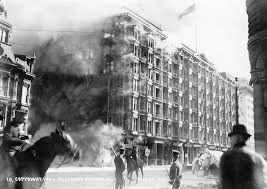 Use the online resources below to share with students additional information and images about the great san francisco earthquake of 1906: File Palace Hotel Fire April 18 1906 Jpg Wikipedia