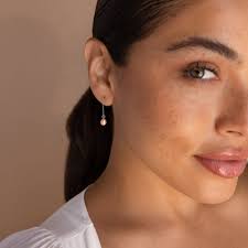 Dainty Isha Pink Pearl Drop Stud Earrings