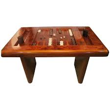 Mid Century Modern Burl Wood Backgammon Game Table Burled Wood Game Table And Chairs Modern Game Tables