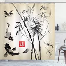 See more ideas about japanese home decor, japanese house, japanese interior. Black Gray Ivory Ambesonne Traditional Japanese Decor Collection Bamboo In The Bird And Fish Hand Drawn With Ink Image Polyester Fabric Bathroom Shower Curtain Set With Hooks Bathroom Accessories Shower Curtains Hooks