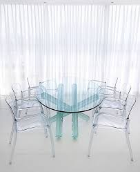 Shop for clear modern dining tables and the best in modern furniture. Bright Acrylic Chair Vogue Other Metro Contemporary Dining Room Inspiration With Clear Dini Clear Dining Chairs Round Table And Chairs Glass Round Dining Table