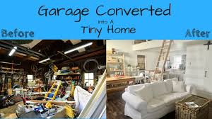 Maybe you are bored with the the important thing in converting a garage is think about the space, concept, and design. Converted A Garage Into A Tiny Home 400 Sq Feet Loft Youtube