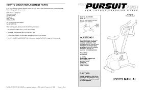 We stock over 55,000 products from over 300 bicycle brands like shimano, sram, campagnolo, schwalbe and continental. Weslo Pursuit 795i Bike Wlex32480 User Manual Pdf Download Manualslib