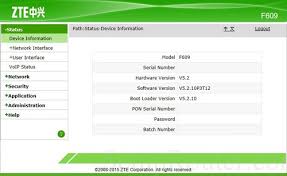 Password zte f609 / f660 default adalah user : How To Login To The Zte F609