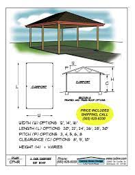 One Car Hip Roof Carport Plan Cphr Carport Plans Hip Roof Carport Designs
