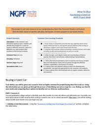 Personal Finance Project Buying A Used Car By Next Gen Personal Finance