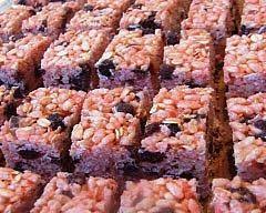 No Bake Raspberry Rice Rectangles Recipe Food Baking Party Snack Food