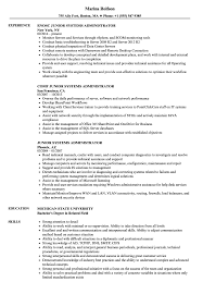 Junior Systems Administrator Resume Samples Velvet Jobs